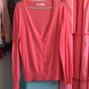 Faded Glory Coral Button-Up Cardigan!